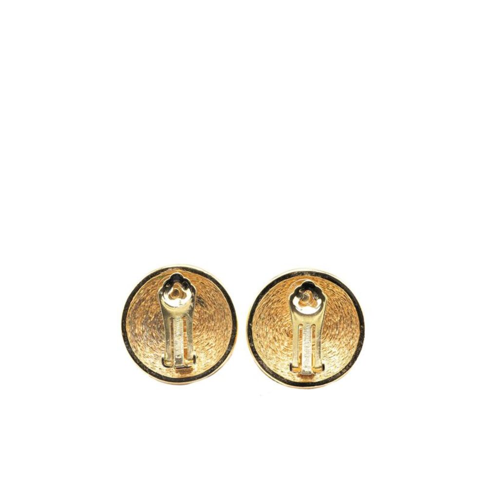 Pre Loved Dior Earrings Gold Logo Women - Picture 2 of 6